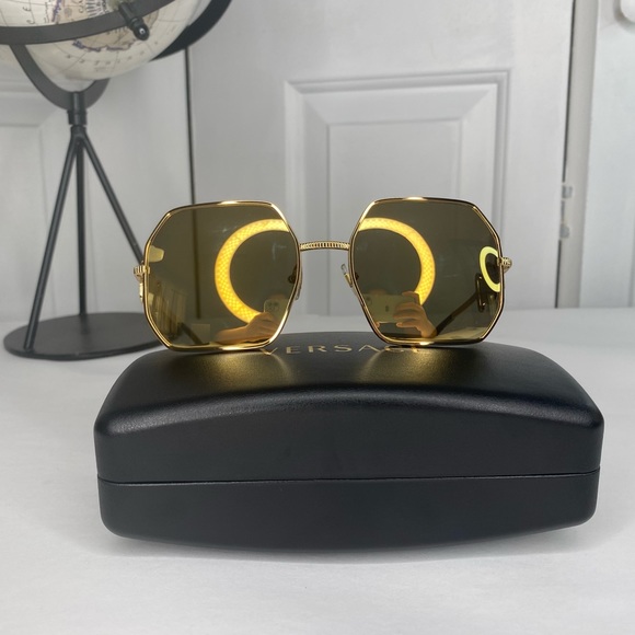 Versace Glasses Gold Mirror Authentic Guarantee - Picture 2 of 6